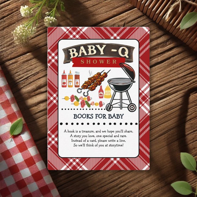 Carte D'accompagnement Baby shower bébé-Q À damiers Red & Black Grill (Créateur téléchargé)