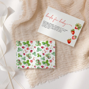 Carte D'accompagnement Baby shower Berry Sweet Strawberry Demande