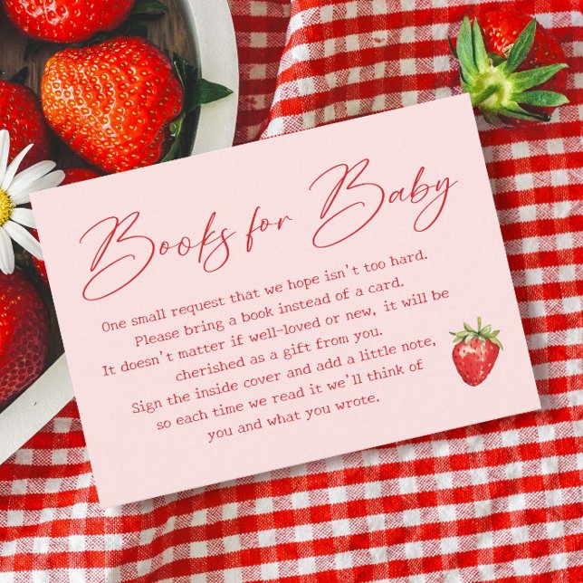Carte D'accompagnement Baby shower Berry Sweet Strawberry Demande (Créateur téléchargé)
