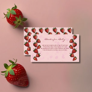 Carte D'accompagnement Baby shower Berry Sweet Strawberry Hearts