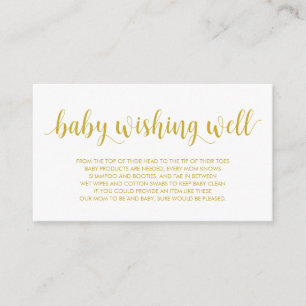 Carte D'accompagnement Baby shower, Bien Envie, Or Rustique Moderne