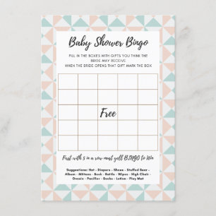 Carte D'accompagnement Baby shower Bingo Guess Gift Game Card