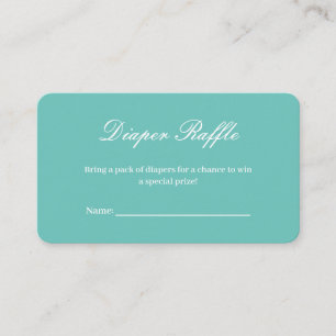 Carte D'accompagnement Baby shower blanc Turquoise bleu  rabat blanc