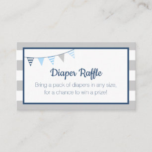 Carte D'accompagnement Baby shower Bleu Ahoy Nautical Raffle