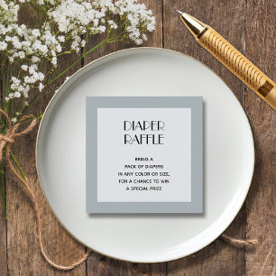 Carte D'accompagnement Baby shower bleu ardoise Raffin