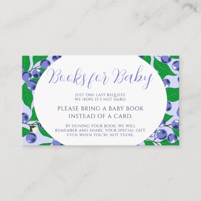 Carte D'accompagnement Baby shower bleu bleuet doux Livres pour bébé (Devant)