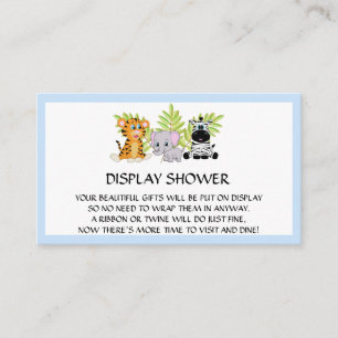 Carte D'accompagnement Baby shower Bleu Garçon Affichage Douche Insérer S