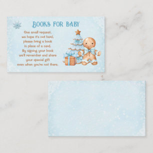 Carte D'accompagnement Baby shower Bleu Gingerbread Livres Pour Bébé