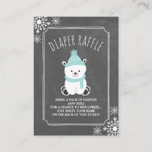 Carte D'accompagnement Baby shower bleu neige de l'ours polaire Raffin