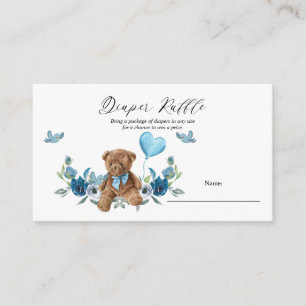 Carte D'accompagnement Baby shower Bleu Teddy Bear Balloon  Déchets Raffi