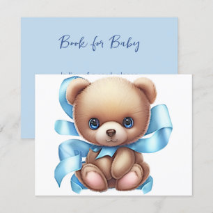 Carte D'accompagnement Baby shower bleu Teddy Bear Boîtier