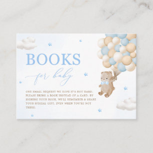 Carte D'accompagnement Baby shower bleu Teddy Bear Demande