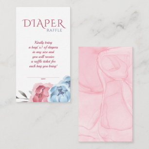 Carte D'accompagnement Baby shower Blue Blush rose Fleur Déchets Raffin