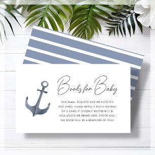 Carte D'accompagnement Baby shower Blue Boat à thème demande de réservati
