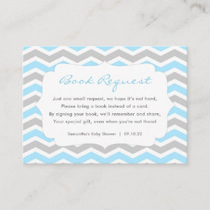 Carte D'accompagnement Baby shower Blue Grey Boy demande de réservation