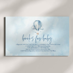 Carte D'accompagnement Baby shower Blue Hot Air Balloon Livres Pour Bébé