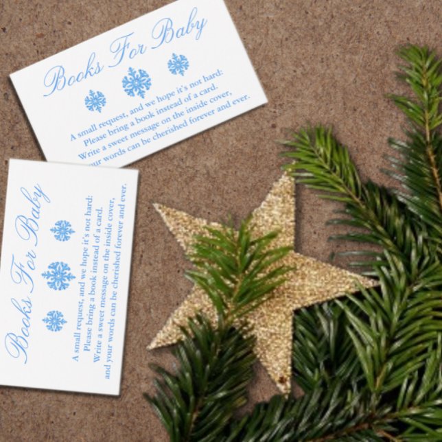 Carte D'accompagnement Baby shower Blue Snowflake Livres Pour Baby Card (Créateur téléchargé)