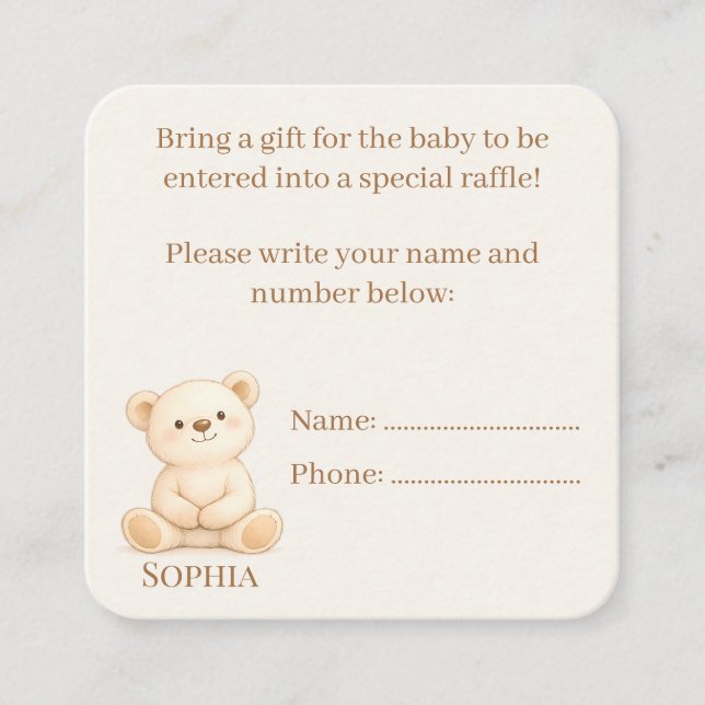 Carte D'accompagnement Baby-Shower Bohème  (Devant)