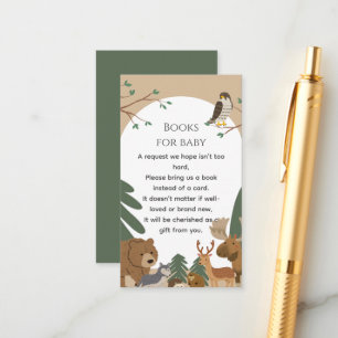 Carte D'accompagnement Baby Shower Bohème Moderne Animaux de la Forêt