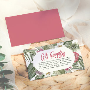Carte D'accompagnement Baby Shower Bohème Moderne Floral Tropical Éditabl