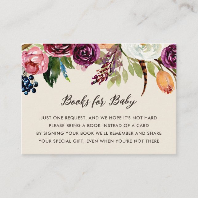 Carte D'accompagnement Baby shower Boho Blooms Automne Demande de réserva (Devant)