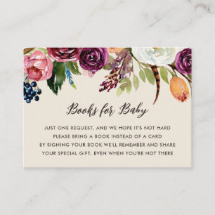 Carte D'accompagnement Baby shower Boho Blooms Automne Demande de réserva