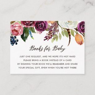 Carte D'accompagnement Baby shower Boho Blooms Automne Demande de réserva