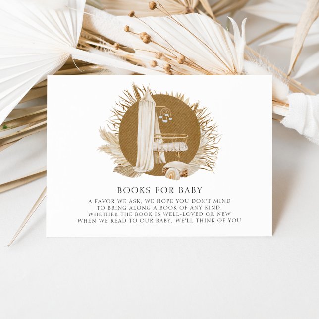 Carte D'accompagnement Baby shower Boho Florals Apportez Un Livre (Créateur téléchargé)