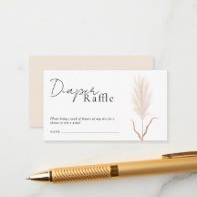 Baby Shower Boho Herbe de la Pampa Tirage au sort