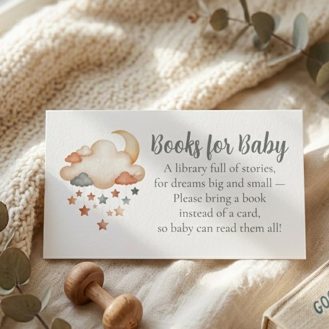 Carte D'accompagnement Baby Shower Book Request - Dreamy Stars (Baby shower invitation enclosure card)