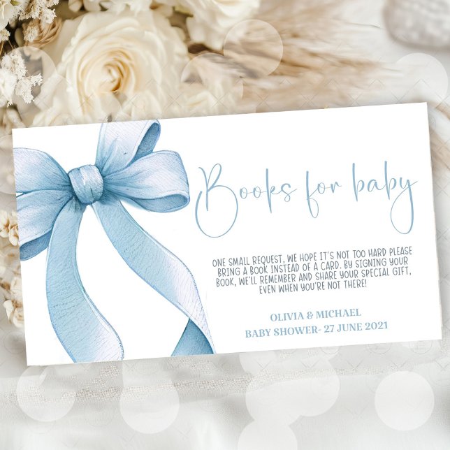 Carte D'accompagnement Baby shower Bow Coquette Boy (Bow Coquette Boy Baby Shower)