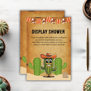Carte D'accompagnement Baby shower Cactus Cowboy Little Cactie