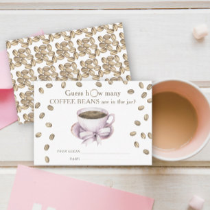 Carte D'accompagnement Baby shower café Devinez combien de grains de café