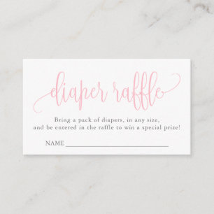 Carte D'accompagnement Baby shower calligraphie Refus de couche, rose