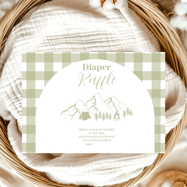 Carte D'accompagnement Baby shower Camping Vert (Créateur téléchargé)