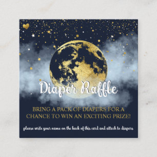 Carte D'accompagnement Baby shower céleste bleu or de la Marine Raffle