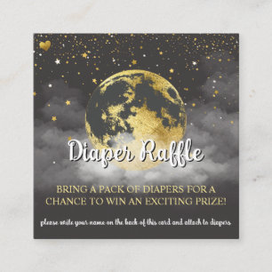 Carte D'accompagnement Baby shower céleste noir et or Raffle