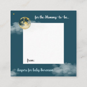 Carte D'accompagnement Baby shower céleste turquoise et or Raffle