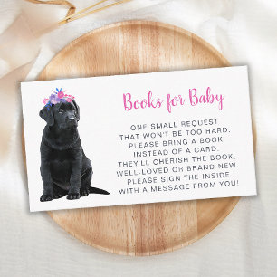 Carte D'accompagnement Baby shower Chien Chien Chien Rose Demande de rése