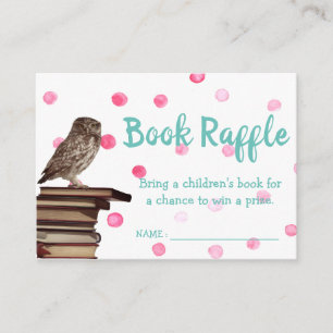 Carte D'accompagnement Baby shower Chouette Réserver Billets Raffle