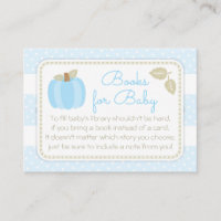 Baby shower Citrouille bleu Apportez un livre