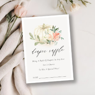 Carte D'accompagnement Baby shower citrouille Blush Floral Dipper Raffle