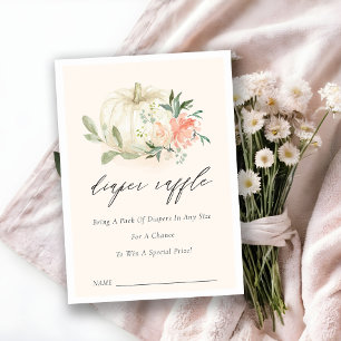 Carte D'accompagnement Baby shower citrouille Blush Floral Dipper Raffle