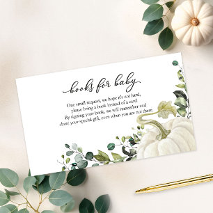 Carte D'accompagnement Baby shower Citrouille de verdure Automne Livres p