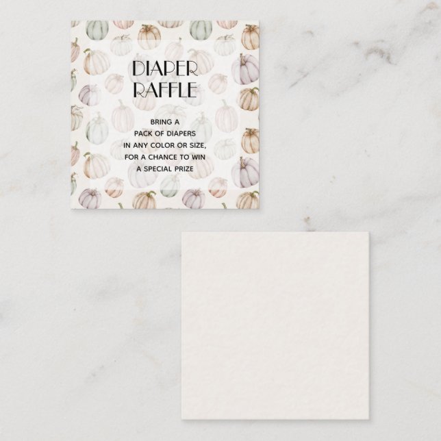 Carte D'accompagnement Baby shower citrouille Déchets (Devant / Derrière)