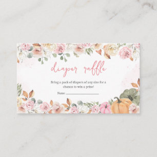 Carte D'accompagnement Baby shower Citrouille rose automne