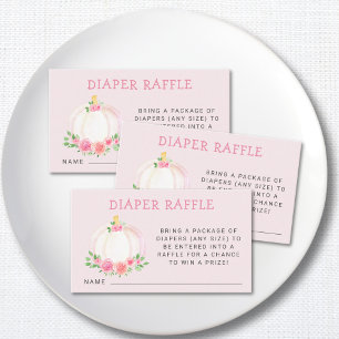 Carte D'accompagnement Baby shower Citrouille  rose carreau