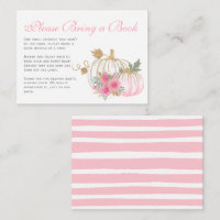 Baby shower Citrouille rose et or Apportez un livr