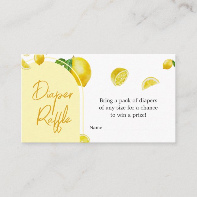 Carte D'accompagnement Baby shower Citrus Lavette  Raffin (Devant)