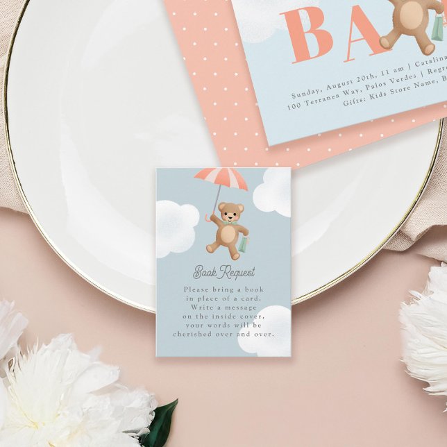 Carte D'accompagnement Baby shower classique Teddy Bear Pastel (Créateur téléchargé)